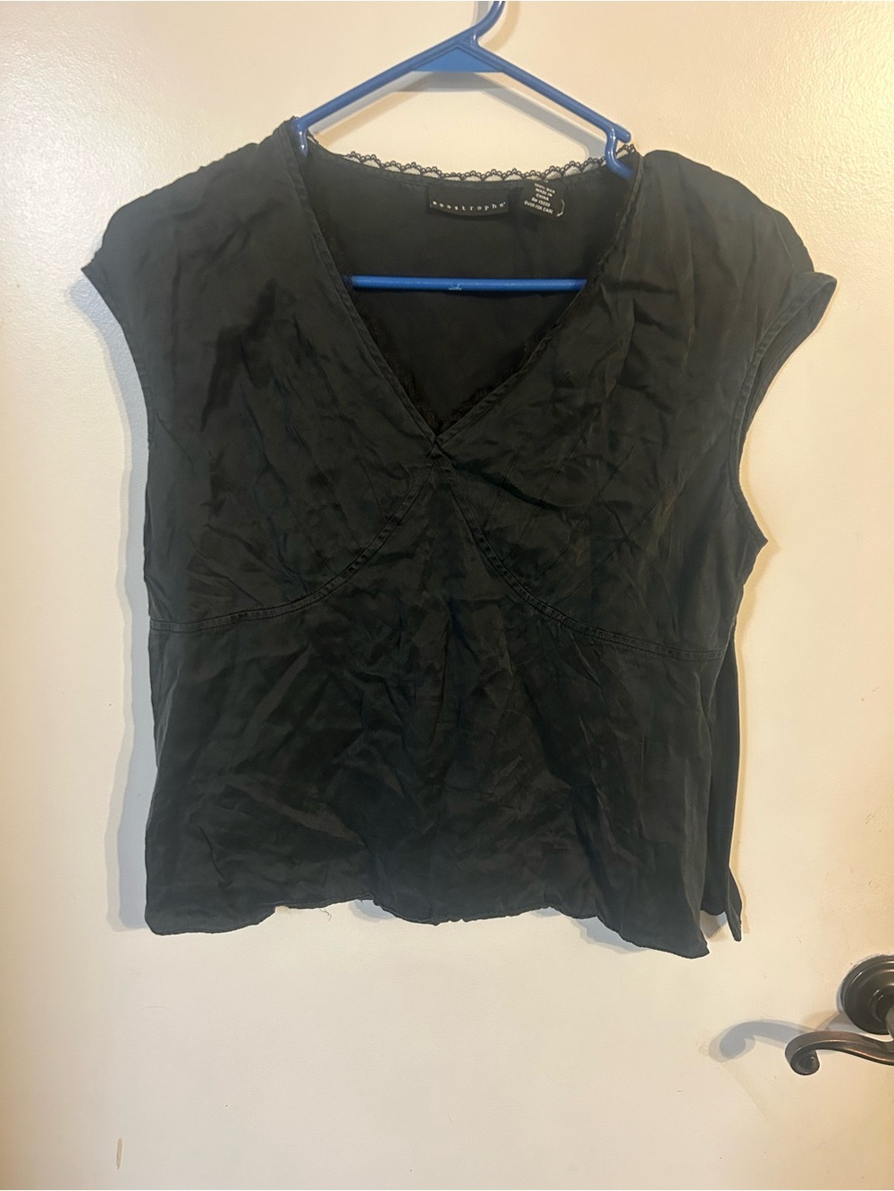 Vintage 100% Silk apostrophe baby doll top